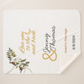 月に愛し、後ろに編集可能 シェルパブランケット (正面(横))