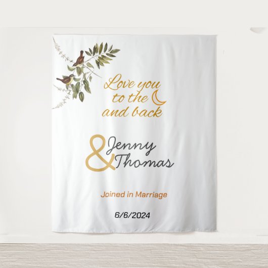 月に愛し、後ろに編集可能 タペストリー (正面)