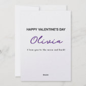 月に愛し、戻る、バレンタインのカード シーズンカード (裏面)