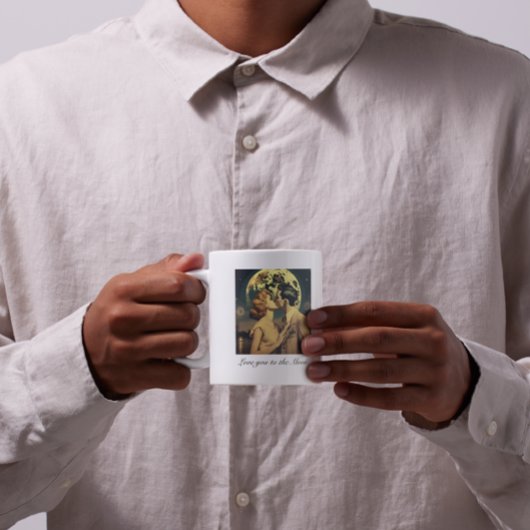 月に愛し、旅行ポスターのカスタマイズ コーヒーマグカップ