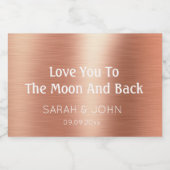 月に愛し、背中のエレガントなウェディングミニ スパークリングワインラベル (シングルラベル)