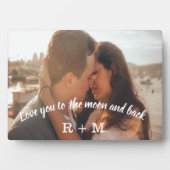月に愛するオーバーレイ写真カスタムカップル フォトプラーク (正面)