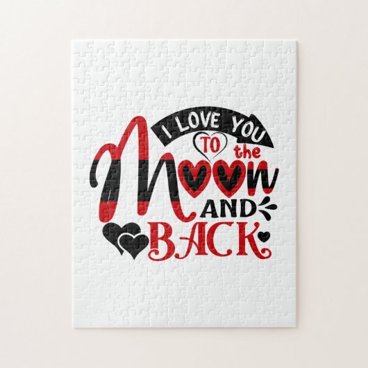 月に愛するカップル・アート ジグソーパズル (縦)