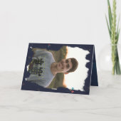 月に愛するバック折り畳まれたフォトカード サンキューカード (裏面)