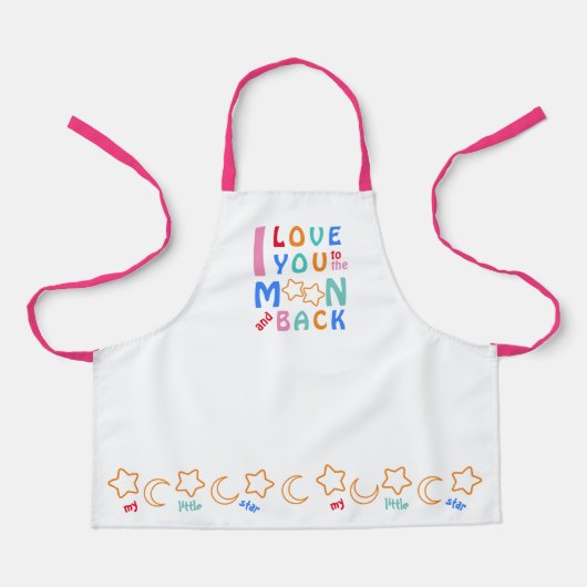 月に愛する子供たち&バックマイリトルスター エプロン (正面)