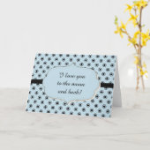 月に愛する青い黒い点 カード (黄色い花)