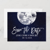 月に愛する&バックウェディング日付を保存 案内ポストカード (正面/裏面)