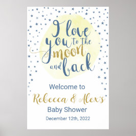 月に愛する&バックウェルカムサイン ポスター