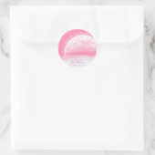 月に愛する&バックピンクの女の子の赤ちゃんシャワー ラウンドシール (バッグ)