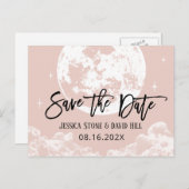 月に愛する&バック赤面日付を保存 案内ポストカード (正面/裏面)