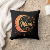 月に戻るかわいい黒い愛しモダンて クッション (ブランケット)