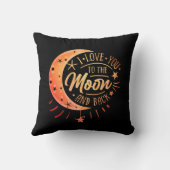 月に戻るかわいい黒い愛しモダンて クッション (裏面)