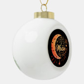 月に戻るかわいい黒い愛しモダンて セラミックボールオーナメント (左)