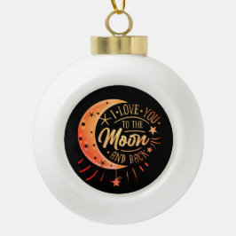 月に戻るかわいい黒い愛しモダンて セラミックボールオーナメント