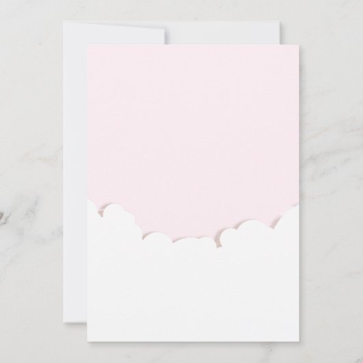 月に戻るウサギのピンクのハート女の子の赤ちゃんシャワー 招待状 (裏面)