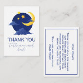 月に戻る感謝に男の子のシャワー ノートカード (正面/裏面)