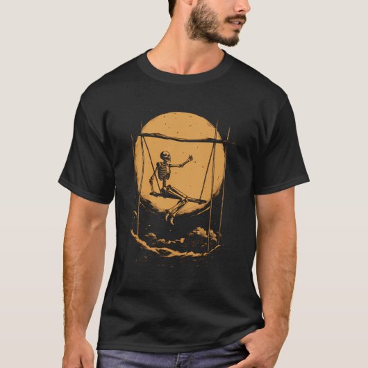 月に揺れるスケルトン Tシャツ (正面)