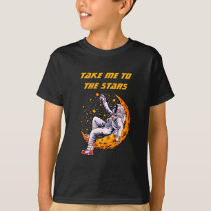 月に横たわる素敵な宇宙飛行士 Tシャツ