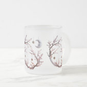 月に照らされたさくらんぼの花エレガント- フロストグラスマグカップ (正面右)