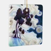 月に照らされたウサギ/明るい夜 セラミックオーナメント (右)