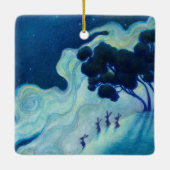 月に照らされたウサギ/明るい夜 セラミックオーナメント (裏面)