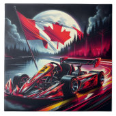 月に照らされたカナダの空の下でカートレースに行く タイル (正面)