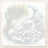 月に照らされたセレニティアスリム ガラスコースター (裏面)