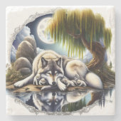 月に照らされたセレニティアスリム ストーンコースター (正面)