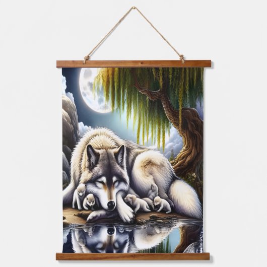 月に照らされたセレニティアスリム 吊り下げ型タペストリー (正面)