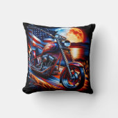 月に照らされたバイク乗り クッション (正面)