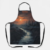 月に照らされたメナ幽霊のよく出るス：夕暮れ時の黒い森 エプロン (正面)