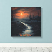 月に照らされたメナ幽霊のよく出るス：夕暮れ時の黒い森 キャンバスプリント (インサイチュ (ウッドフロア))