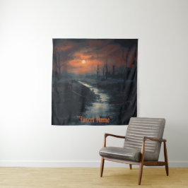 月に照らされたメナ幽霊のよく出るス：夕暮れ時の黒い森 タペストリー