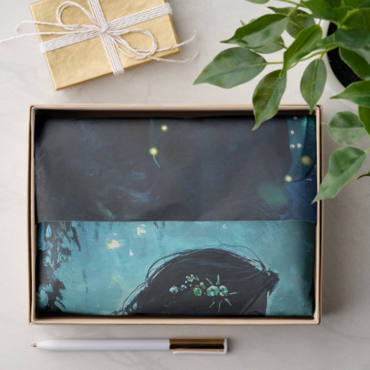 月に照らされた人魚のデコページ 薄葉紙 (ギフト)