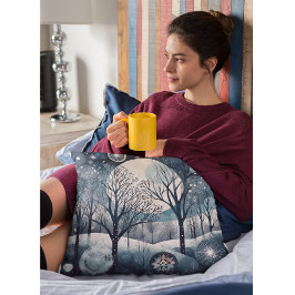 月に照らされた北欧森林 クッション