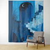 月に照らされた夜のパーティーの背離れ景、側面、 タペストリー (インサイチュ)