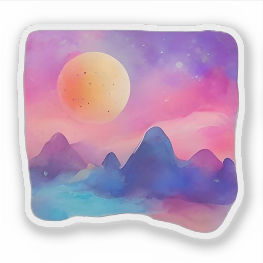 月に照らされた夢の風景 シール (正面)