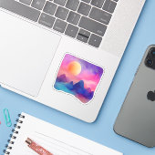 月に照らされた夢の風景 シール (ノートパソコンとiPhone)