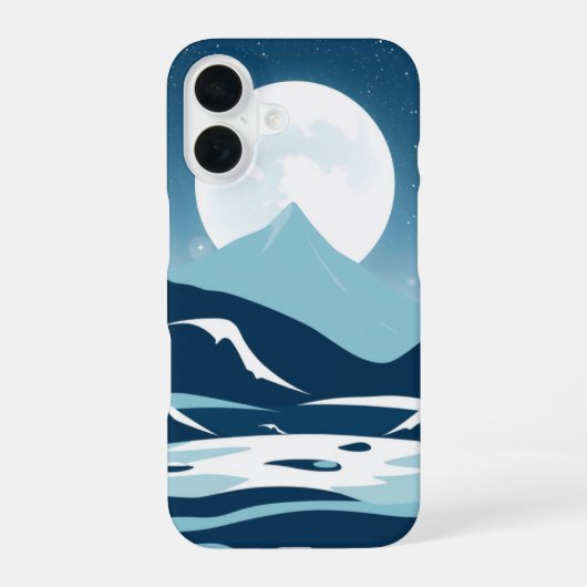 月に照らされた山々：穏やかな夜景 iPhone 16ケース (裏面)