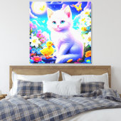 「月に照らされた幻想的な仲間:庭お洒落園 キャンバスプリント (インサイチュ (寝室))