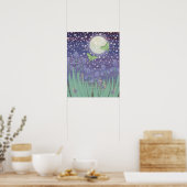 月に照らされた星、月の蛾、カタツムリ、虹彩 ポスター (キッチン)