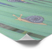 月に照らされた星、月の蛾、カタツムリ、虹彩 ポスター (角)