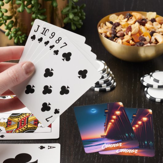 月に照らされた桟橋パーソナライズされた トランプ (インサイチュ)