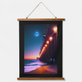 月に照らされた桟橋 吊り下げ型タペストリー (正面)