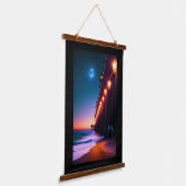 月に照らされた桟橋 吊り下げ型タペストリー (傾斜あり)