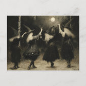 月に照らされた森に魔女が集まる ポストカード (正面)