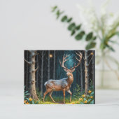 月に照らされた森の鹿 ポストカード (スタンド正面)