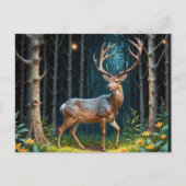 月に照らされた森の鹿 ポストカード (正面)