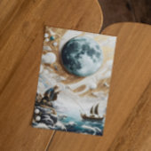 月に照らされた海の下の漁師 ポストカード