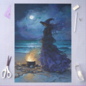 月に照らされた海の切り離し 薄葉紙 (クラフト)